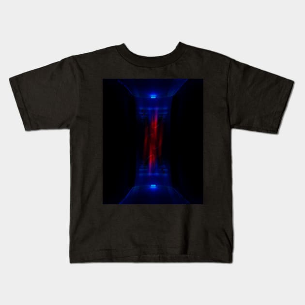 Digital collage and special processing. Entrance to some weird sci-fi room. Red and blue. Energy. Kids T-Shirt by 234TeeUser234